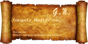 Gangetz Madléna névjegykártya